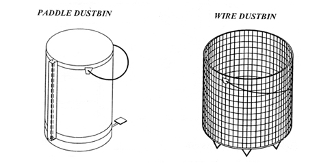 Paddle & Wire Dustbin